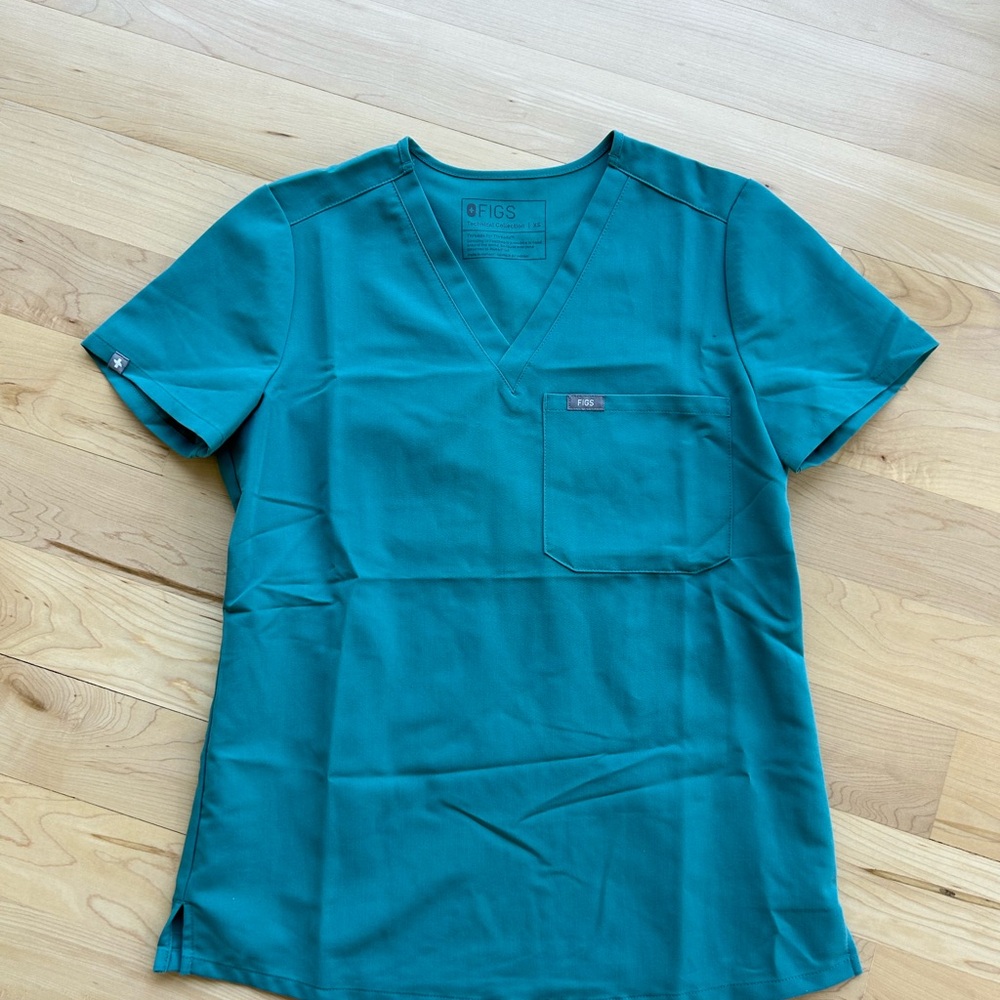 FIGS Teal Catarina Scrub Top